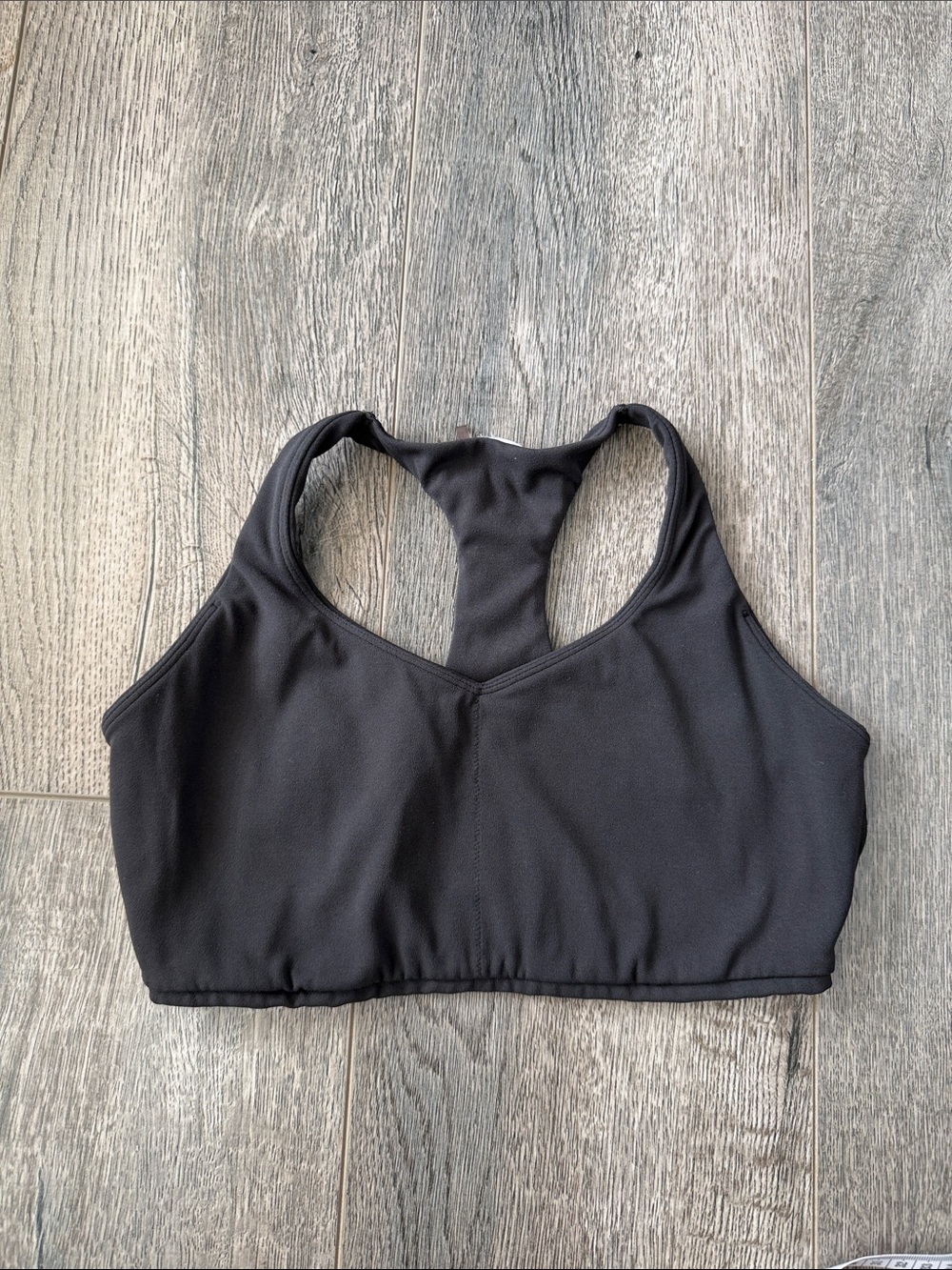 Oner Active Black Racerback Sports Bra with Center Logo - Picture 6 of 7